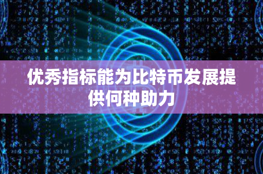 优秀指标能为比特币发展提供何种助力